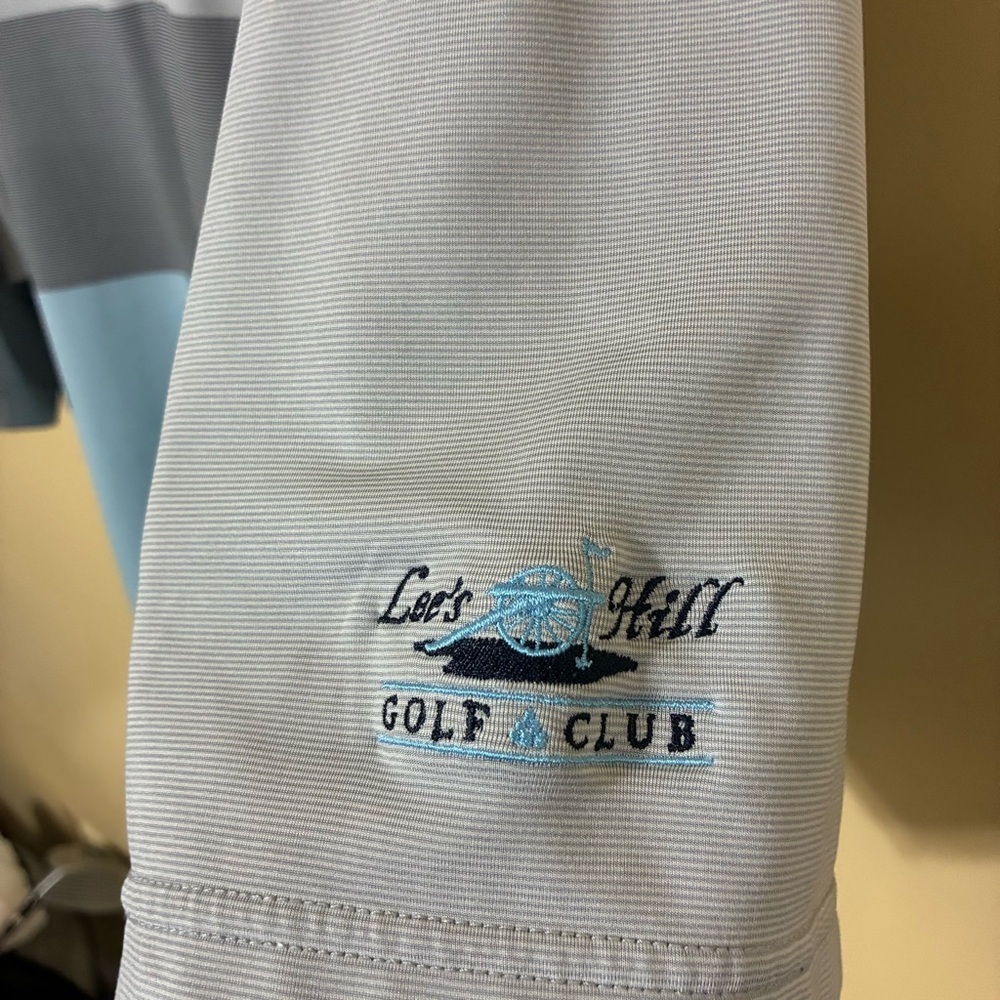 FootJoy Performance Stretch Golf Polo Men’s XL Blue Gray Lee’s Hill Golf Club - Picture 3 of 6